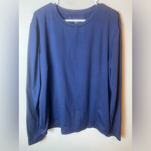 ALO Athletic Yoga 87370 Blue Crew Neck Long Sleeve Shirt Top Size L